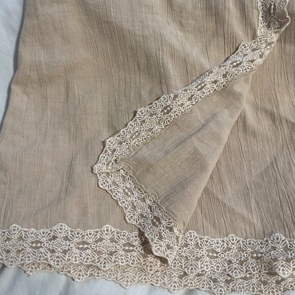 NWT Zara Tan Brown Lace Wrap MIni Skirt Coverup Size Medium - Picture 2 of 5